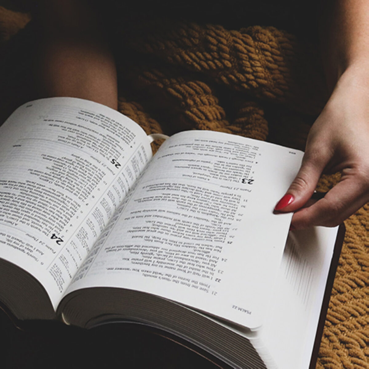 A woman reads her Bible