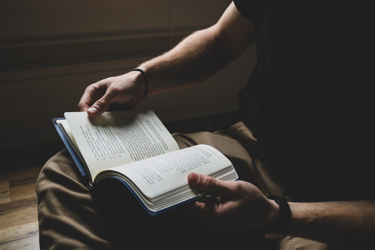 Man reading a Precept study