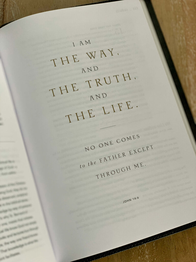 I am the Way, the Truth, and the Life. No one comes to the Father except through Me. (John 14:6)